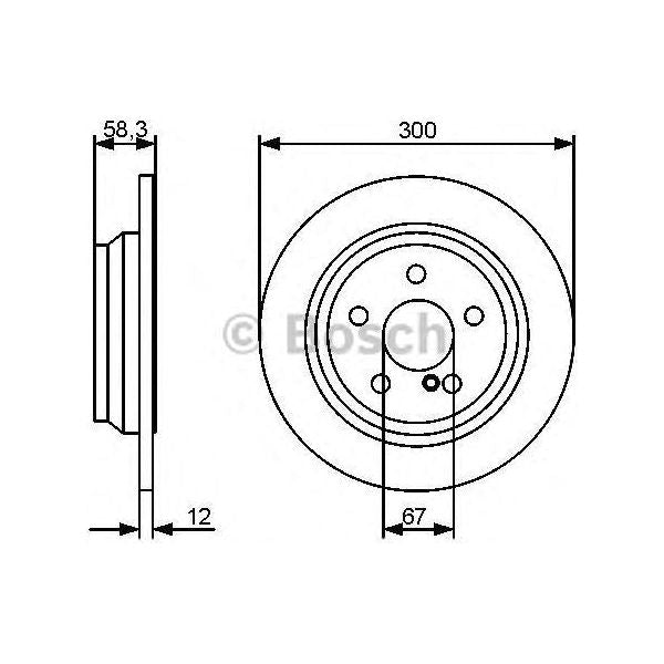 Bosch Brake Discs Pair fits Mercedes-Benz S S320 CDi - 3.0 - 05-09