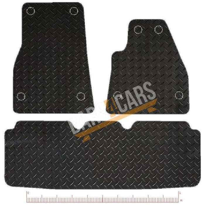 Blue Trim TailoBlue Black Rubber Car Mats for Tesla S Rhd Set of 3 With 8 Clips UKB4C  - Dynamic Drive