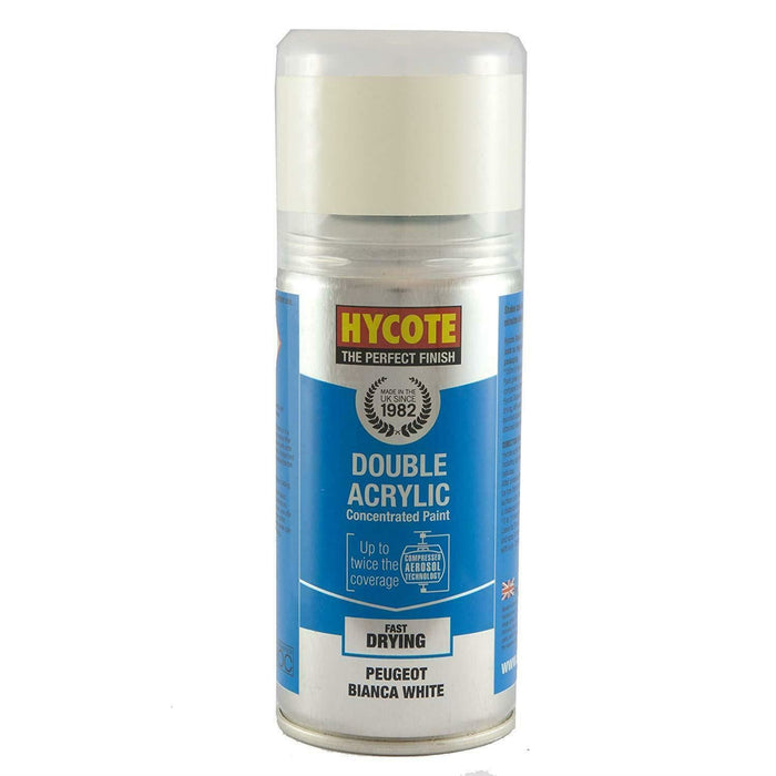 2x Hycote Aerosol Paint for Peugeot Bianca White 150ml Hycote  - Dynamic Drive