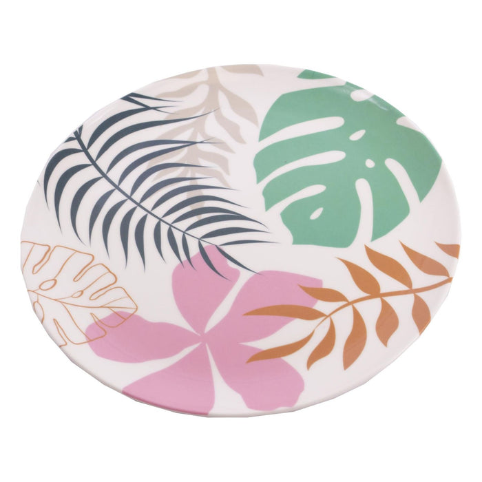 4 x Plastic Melamine Jungle Flowers 11" Dinner Plates for Camping Picnic Summit  - Dynamic Drive