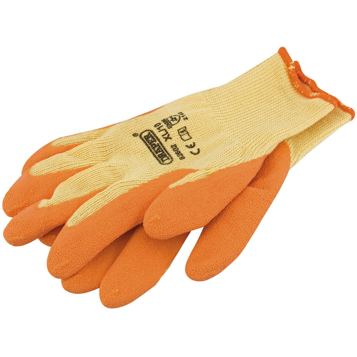 Draper Heavy Duty Latex Coated Work Gloves, Extra Large, Orange 82602 Draper  - Dynamic Drive