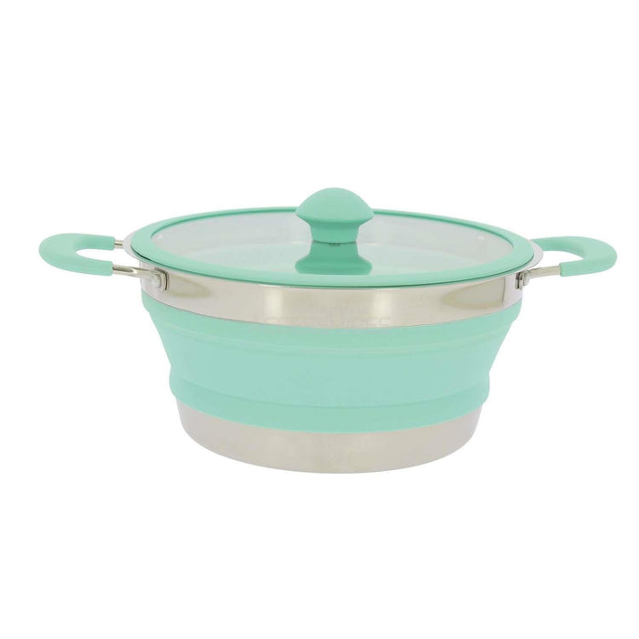 Incasa Collapsible Folding Silicone Small 20cm Pan with Glass Lid & Handles Incasa  - Dynamic Drive