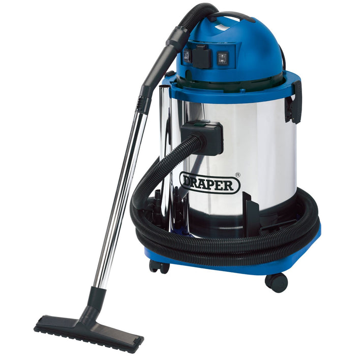 Draper Wet & Dry Vacuum Cleaner with Stainless Steel Tank, 50L, 1400W & 230V Pow