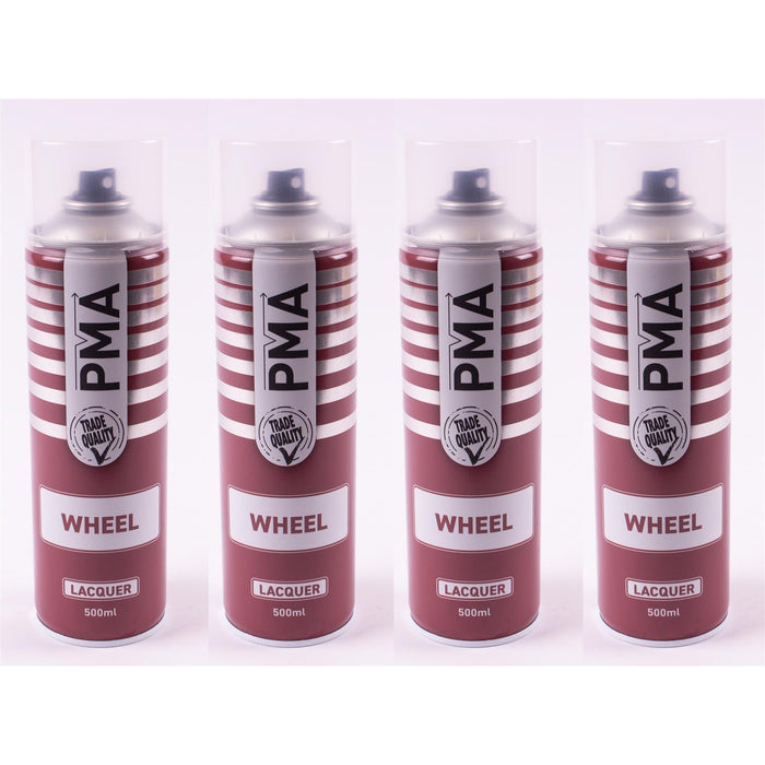 4 x PMA WHEEL LACQUER CLEAR PAINT SPRAY 500ml LAQUER BODYSHOP REPAIR