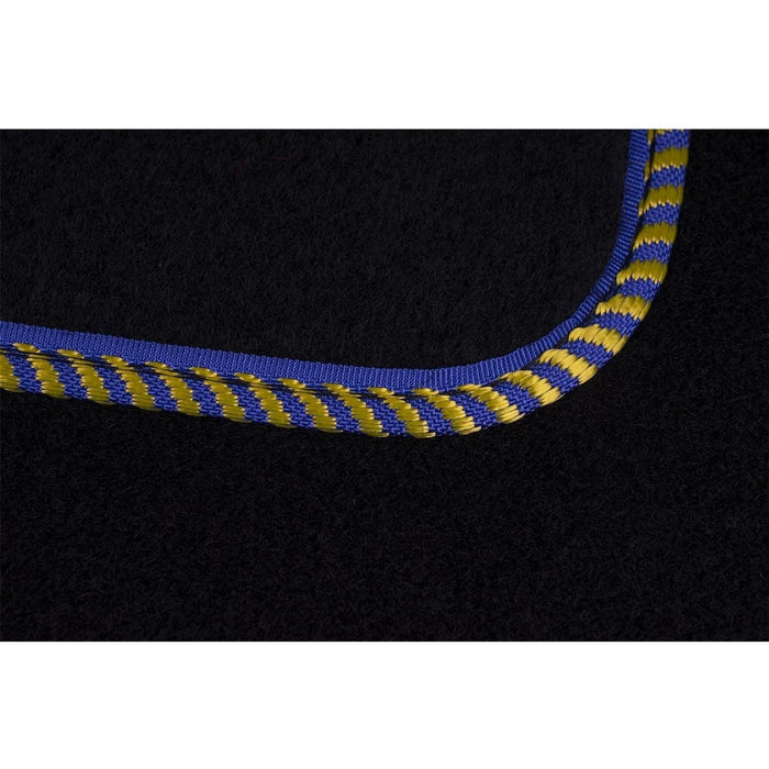 Fully Tailored Blue Yellow Trim Carpet Mats fits Renault Kangoo Van 09> Set of 2 + 2 Clips UKB4C  - Dynamic Drive