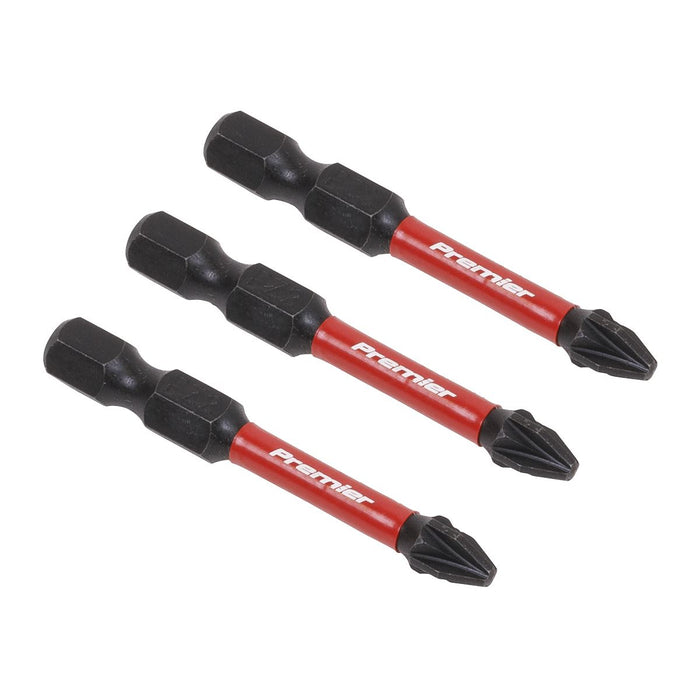 Sealey Pozi #2 Impact Power Tool Bits 50mm 3pc AK8233 Sealey  - Dynamic Drive