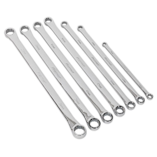 Double End Ring Spanner Set 7Pc Extra-Long Metric Sealey  - Dynamic Drive