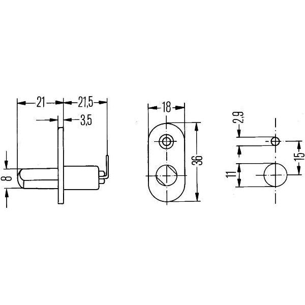 Hella Switch, door contact S32 Push control Number of connectors: 1 Hella  - Dynamic Drive