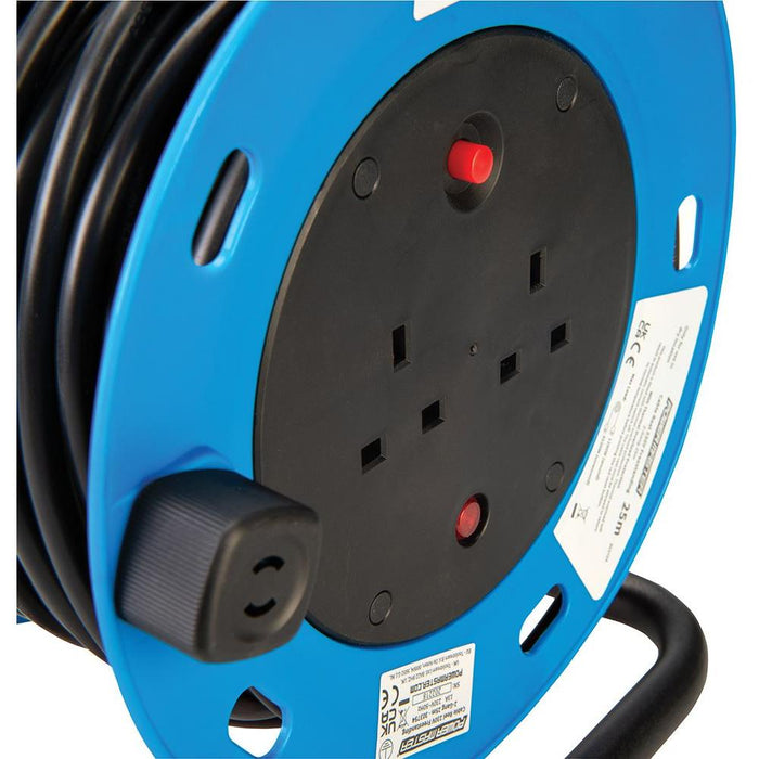 Powermaster Cable Reel Freestanding 13A 230V 2-Gang 25m PowerMaster  - Dynamic Drive