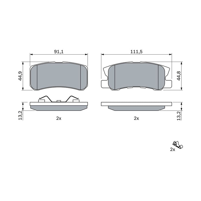 Genuine Bosch Brake Pad Set Bp429 fits Mitsubishi ASX Mivec - 1.6 - 10- 09864247