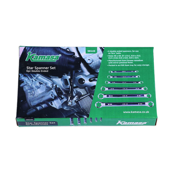 Kamasa Double Ended Star Spanner Set - 6pc 56143