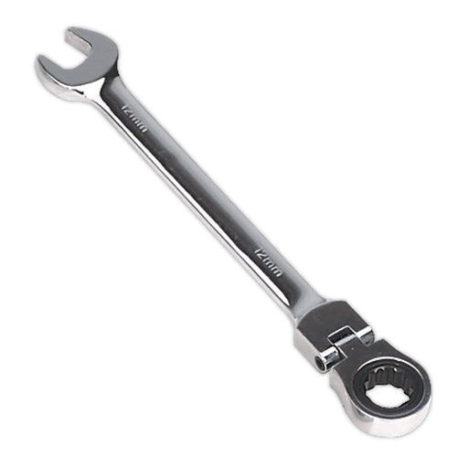 Sealey Flexi-Head Ratchet Combination Spanner 12mm FHRCW12 Sealey  - Dynamic Drive