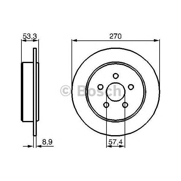 Bosch Brake Discs Pair fits Chrysler PT Cruiser - 2.0 - 00-04 0986478514