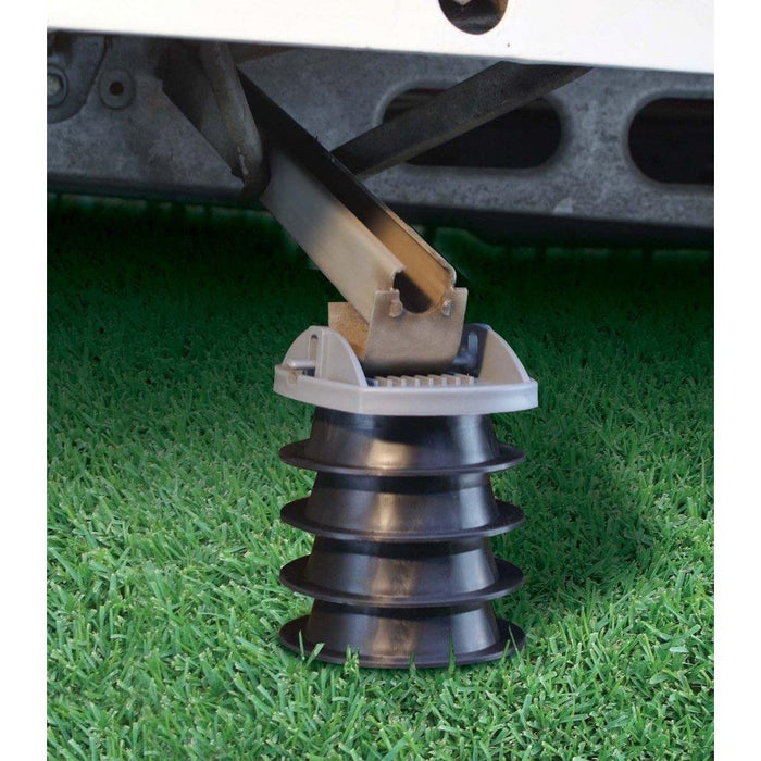 Stak-a-Set 4 Stackable Bases Extend Corner Steady Blocks Jack Up Caravan Trailer Leisurewize  - Dynamic Drive