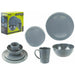 Summit 16 Piece Dining Set Grey Melamine Bowl Mug Plate Camping Picnic Travel Summit  - Dynamic Drive