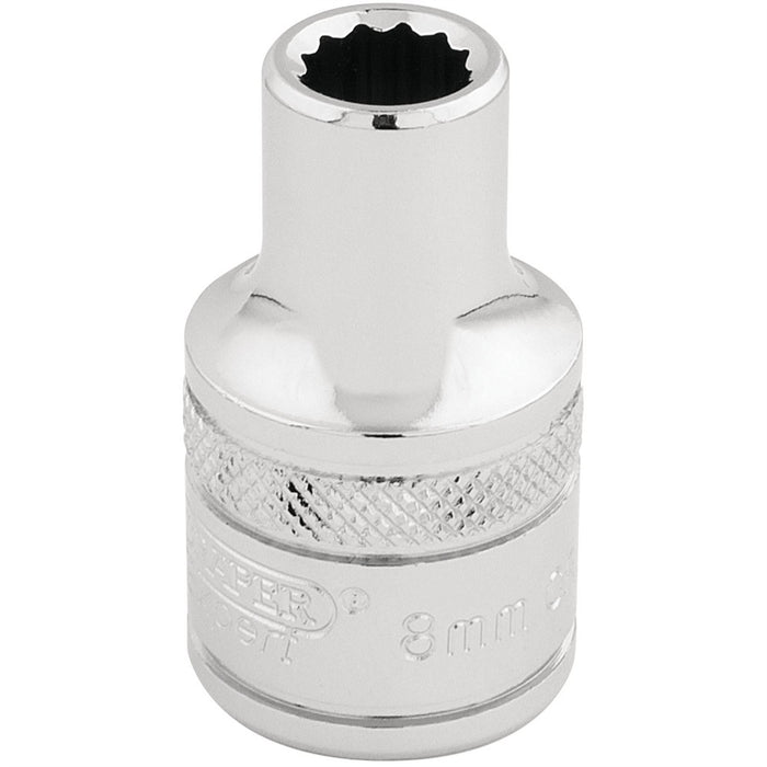 Draper HI-TORQ 12 Point Socket, 1/2" Sq. Dr., 8mm 33038