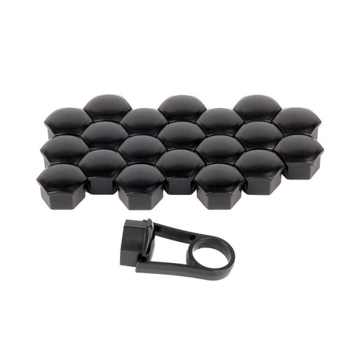 Versco 17mm Black Alloy Wheel Nut Bolt Covers Caps Universal Set For Any Car Versaco  - Dynamic Drive