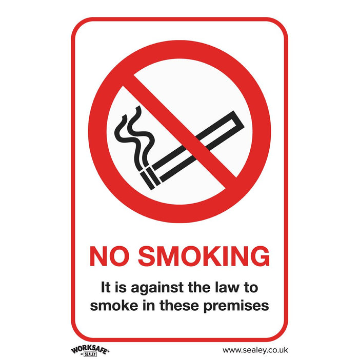 Sealey Prohibition Safety Sign No Smoking (On Premises) Self-Adhesive Vinyl Sealey  - Dynamic Drive