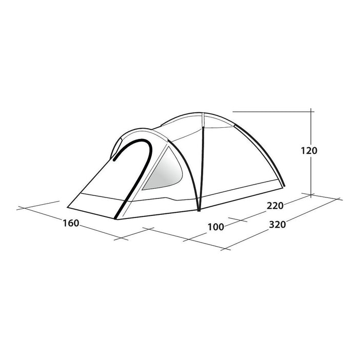 Outwell Cloud 2 Tent Dome Style 2 Berth Poled Tent Camping Festivals Outwell  - Dynamic Drive