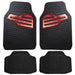 Heavy Duty Rubber Floor Mats Set with Red Fits Nissan Almera Note Pixo Qashqai UKB4C  - Dynamic Drive