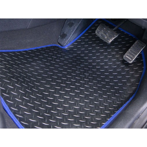 Blue Trim Tailored Black Rubber Car Mats for VW Golf 14 Sv Set of 4 With 4 Clips UKB4C  - Dynamic Drive