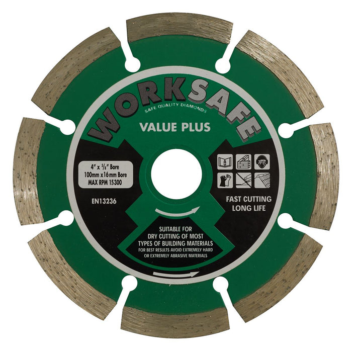 Sealey Value Plus Diamond Blade100 x16mm WDVP100