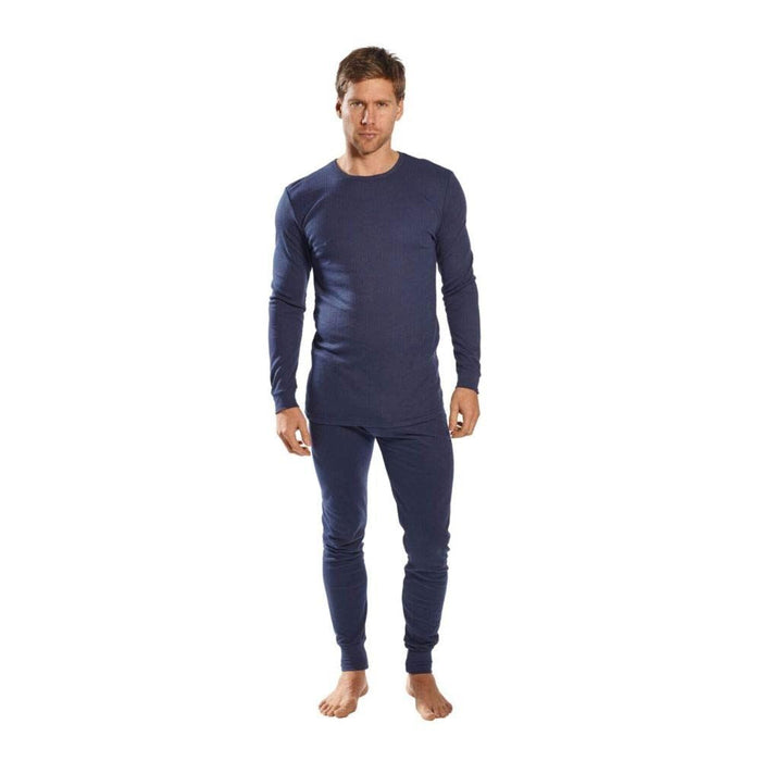 Portwest Thermal Long Sleeve T-Shirt - Navy - Large Portwest  - Dynamic Drive