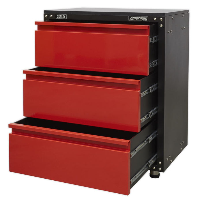 Modular 3 Drawer Cabinet With Worktop 665Mm Sealey  - Dynamic Drive