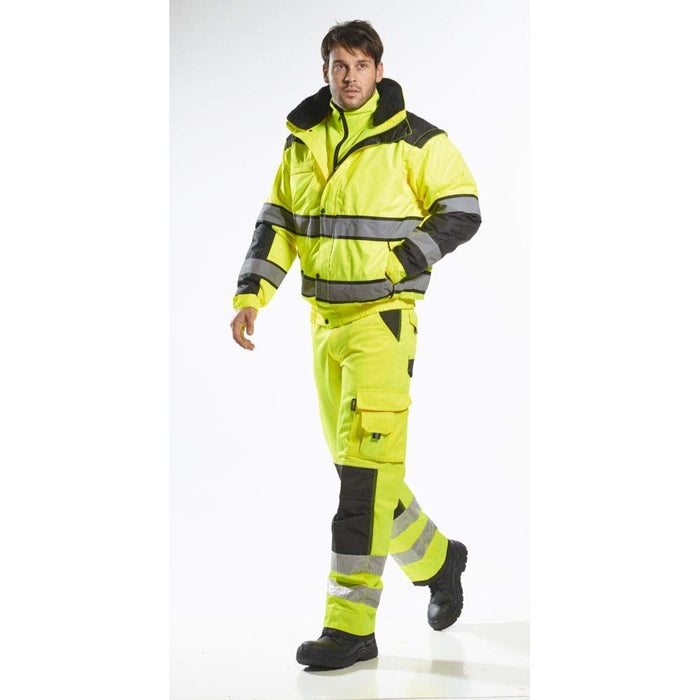 Portwest Hi-Vis Bomber Jacket - Yellow/Black - Large Portwest  - Dynamic Drive