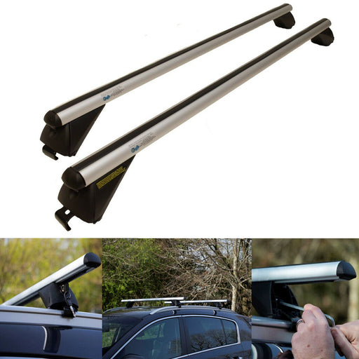 Locking Aluminium Flush Solid Roof Rail Bars fits Ford Focus 2012-2021 3 Estate Maypole  - Dynamic Drive