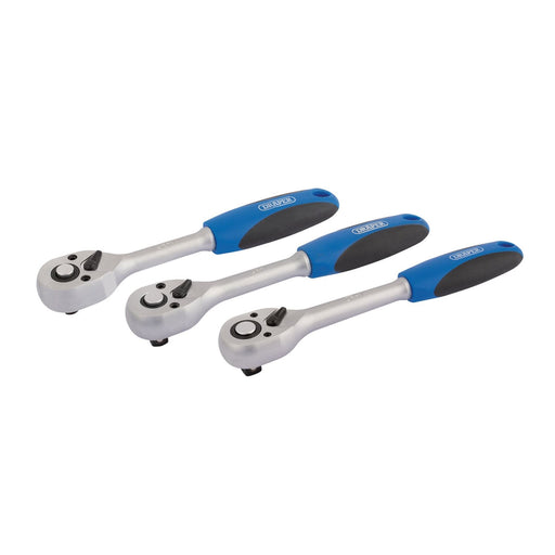 Draper 72-Tooth Reversible Soft Grip Ratchet Set (3 Piece) 05911 Draper  - Dynamic Drive