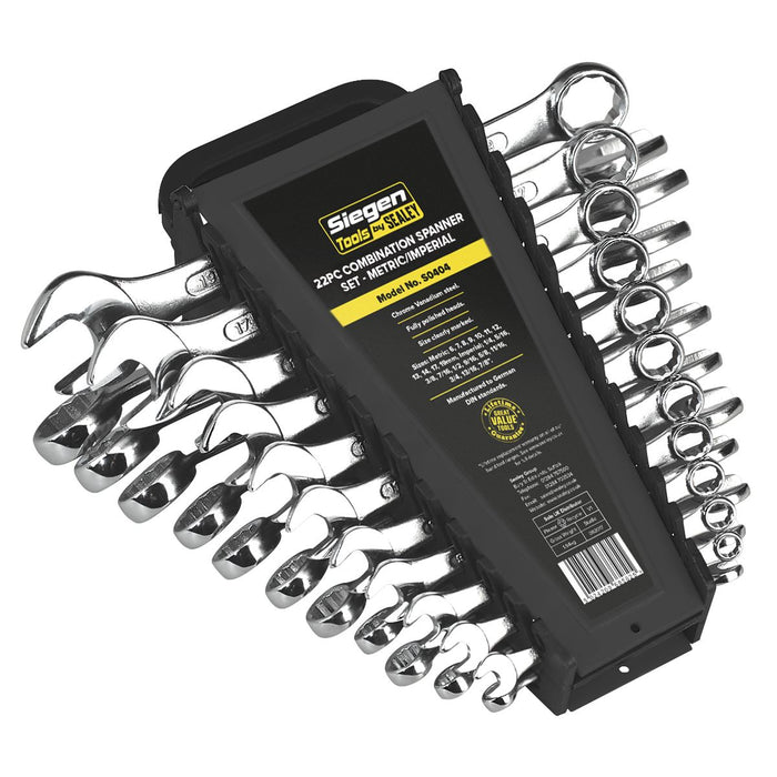 Sealey Combination Spanner Set 22pc Metric/Imperial S0404