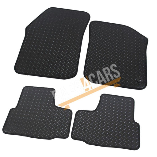 Fully Tailored Silver Trim Rubber Mats fits for VW Up 12 > Set of 4 With 2 Clips UKB4C  - Dynamic Drive