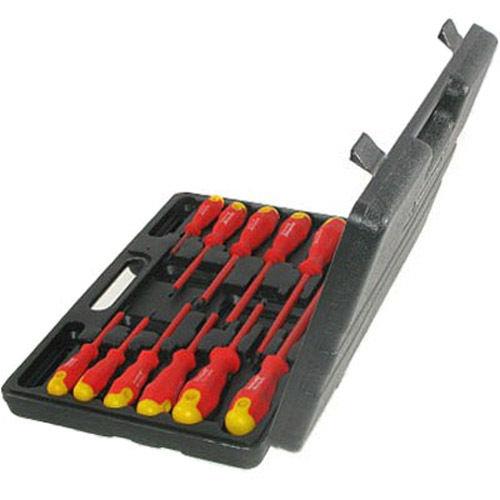 Silverline Screwdriver Set Slotted Phillips Electrician Insulated Soft Grip 11pc