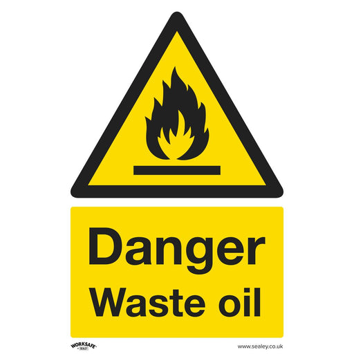 Sealey Warning Safety Sign Danger Waste Oil Rigid Plastic SS60P1 Sealey  - Dynamic Drive