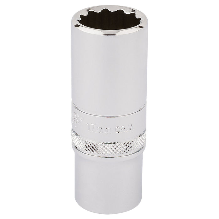 Draper HI-TORQ 12 Point Deep Socket, 3/8" Sq. Dr., 17mm 33013 Draper  - Dynamic Drive