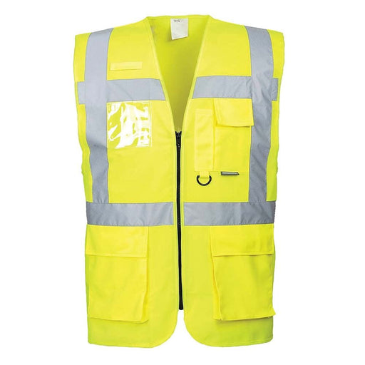 Portwest Berlin Executive Hi-Vis Vest - Yellow - Extra Large Portwest  - Dynamic Drive