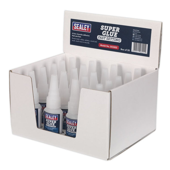 Sealey Super Glue Fast Setting 20g Pack of 20 SCS302 Sealey  - Dynamic Drive