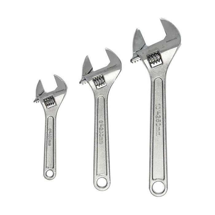 Silverline Adjustable Wrench Set 3pce 150, 200 & 250mm Silverline  - Dynamic Drive