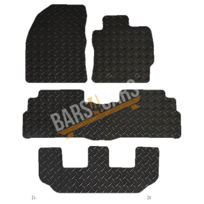 Blue Trim TailoBlue Rubber Car Mats for Toyota Verso 12> 7 Seat Version Set of 4xl 2 Clips UKB4C  - Dynamic Drive