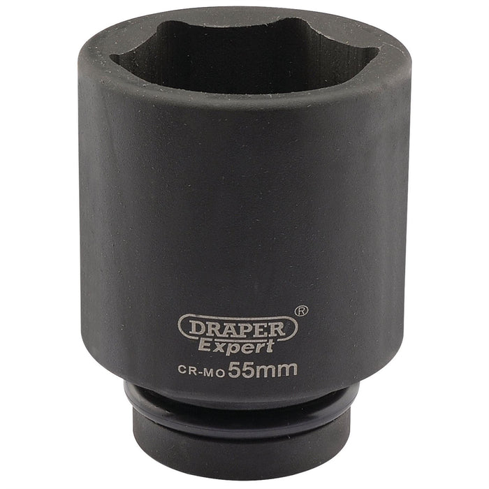 Draper Expert HI-TORQ 6 Point Deep Impact Socket, 1" Sq. Dr., 55mm