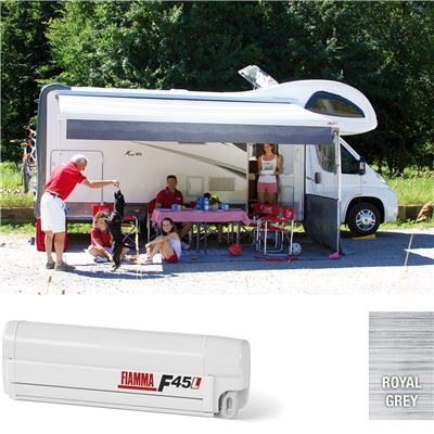 Fiamma F45 L Winch Awning Wind Out 450 Polar White Case Royal Grey Fabric F45L