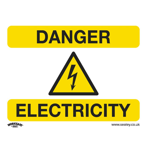 Sealey Warning Safety Sign Danger Electricity Rigid Plastic SS41P1 Sealey  - Dynamic Drive