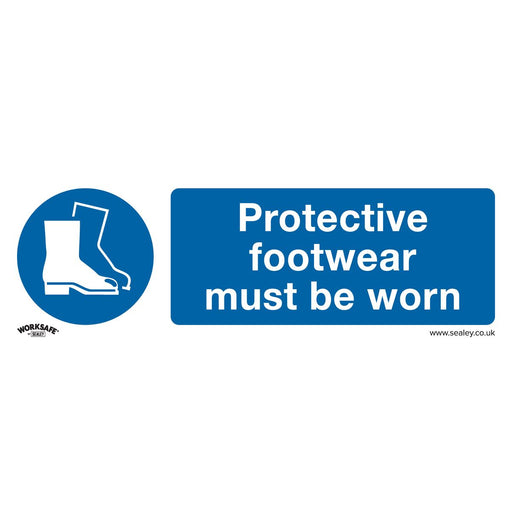 Sealey Mandatory Safety Sign Protective Footwear Must Be Worn Rigid Plastic Pack Sealey  - Dynamic Drive