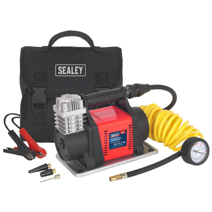 Sealey Tyre Inflator/Mini Air Compressor 12V Heavy-Duty MAC05 Sealey  - Dynamic Drive