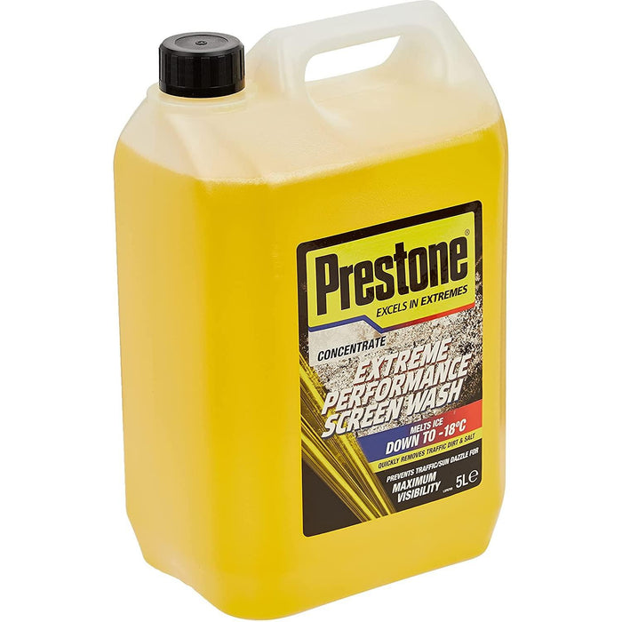 4x Prestone Extreme Performance Concentrated Screen Wash Removes Dirt 5 Litre Prestone  - Dynamic Drive