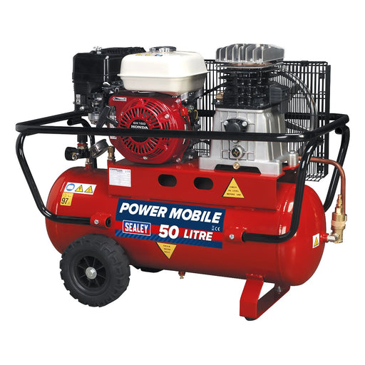 Sealey Air Compressor 50L Belt Drive Petrol Engine 5.5hp SA5055 Sealey  - Dynamic Drive