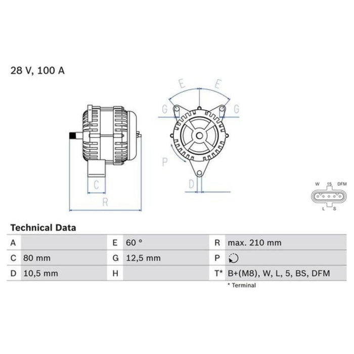 Bosch Reman Alternator 4811 0986048110