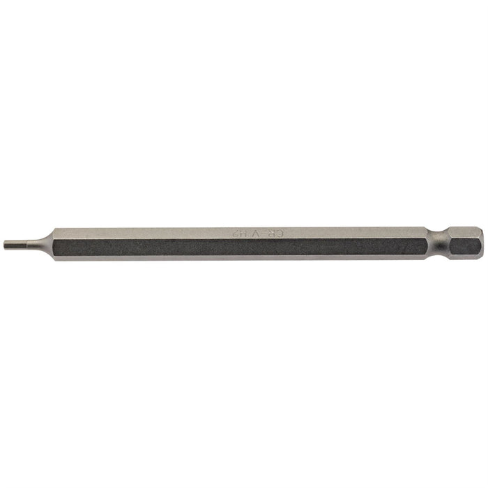 Draper Hexagonal Insert Bit, 2mm, 1/4" Hex, 100mm Long (Pack of 1) 64370 Draper  - Dynamic Drive