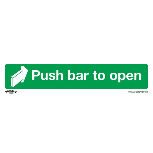 Sealey Safe Conditions Safety Sign Push Bar To Open Rigid Plastic Pack of 10 Sealey  - Dynamic Drive